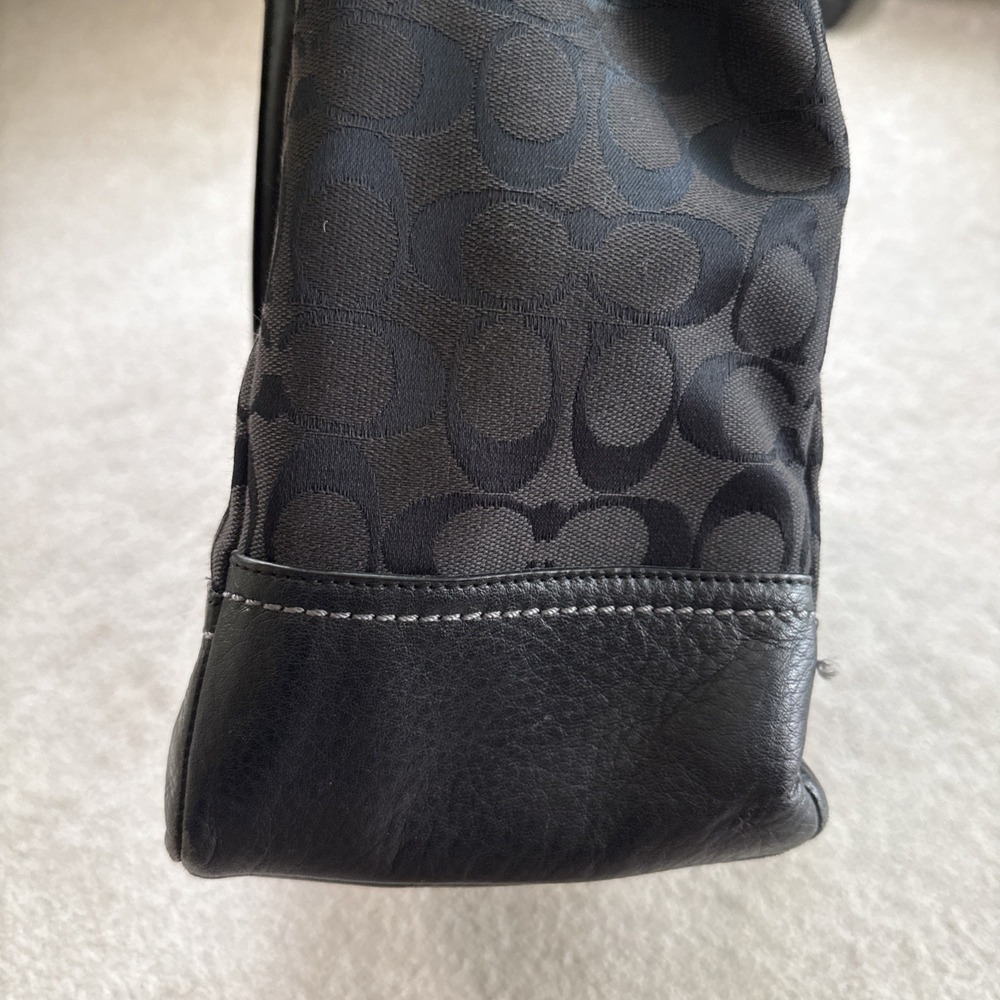 Coach Park Signature Large Carryall Satchel Black Jacquard Canvas F23292 - Picture 13 of 15